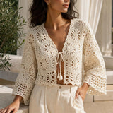 Gilet macramé coton Amélie