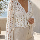 Gilet macramé coton Amélie