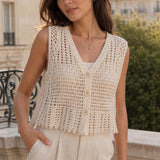 Gilet macramé coton Solène