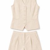 Ensemble gilet-short lin mélangé Maëlle
