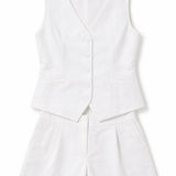 Ensemble gilet-short lin mélangé Maëlle