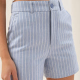 Short rayé lin mélangé Livia