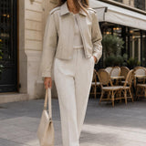 Veste similicuir col montant Sixtine