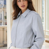 Veste similicuir col montant Sixtine
