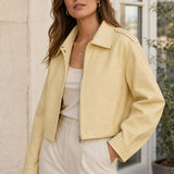 Veste similicuir col montant Sixtine