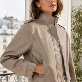 Veste similicuir col montant Sixtine