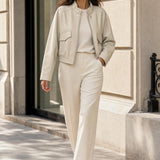 Veste similicuir col montant Quitterie