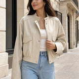 Veste similicuir col montant Quitterie