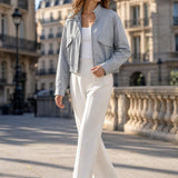 Veste similicuir col montant Quitterie