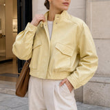 Veste similicuir col montant Quitterie