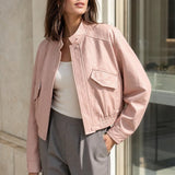 Veste similicuir col montant Quitterie