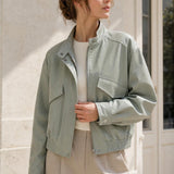 Veste similicuir col montant Quitterie